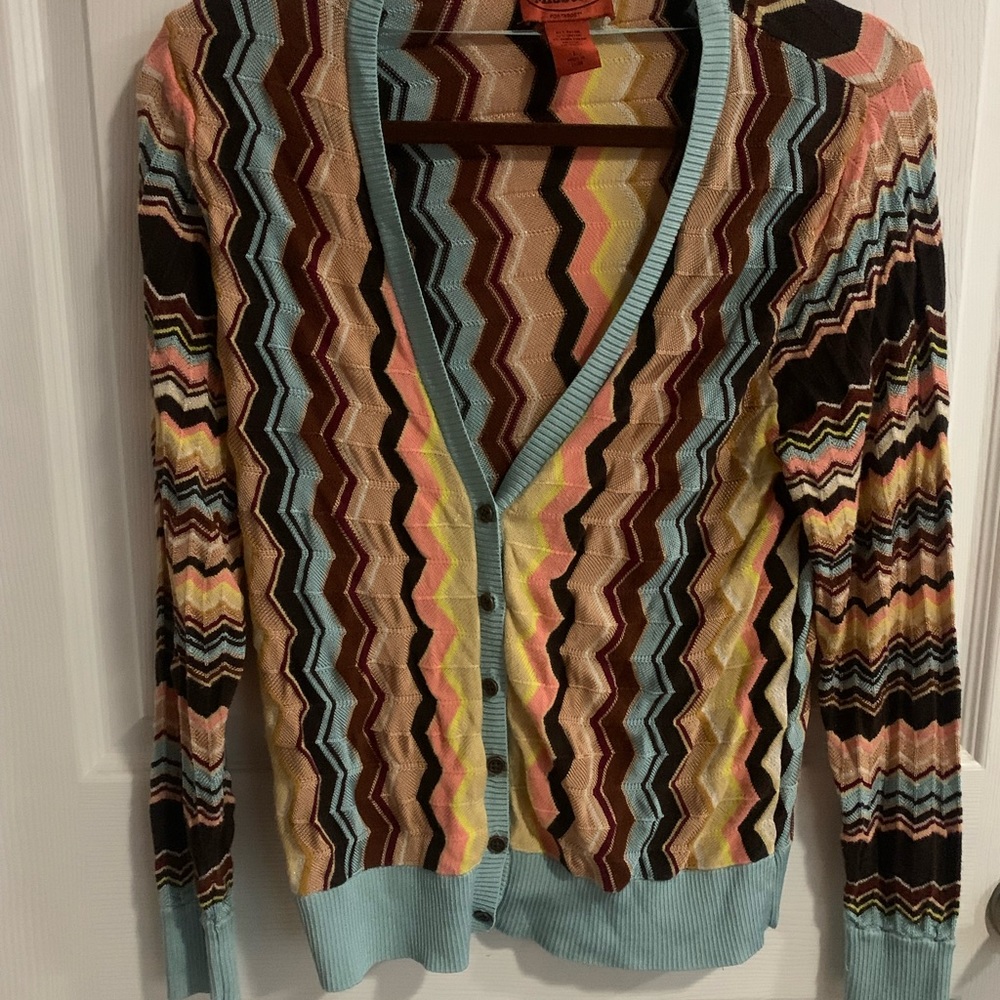Missoni cardigan like new Chevron in autumn colors